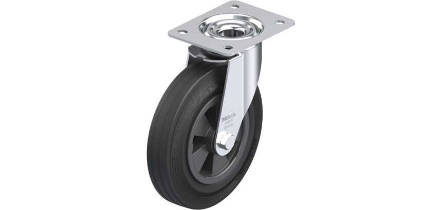 BLICKLE - Roulette pivotante Ø 200mm bandage caoutchouc SBR 205kg - LE-VPP 200R
