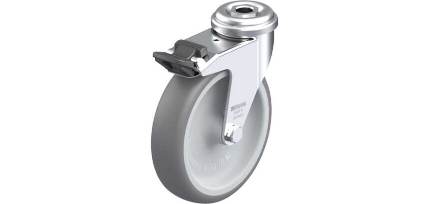BLICKLE - Roulette pivotante à frein Ø 100mm bandage caoutchouc TPE 70kg - LRA-TPA 100G-FI