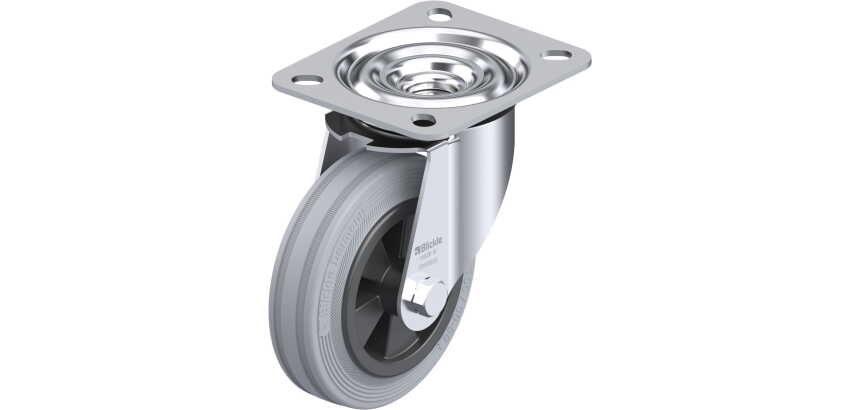 BLICKLE - Roulette pivotante Ø 100mm bandage caoutchouc SBR 70kg - LE-VPP 100G-SG