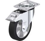BLICKLE - Roulette pivotante à frein Ø 180mm bandage caoutchouc NR 400kg - L-ALEV 180K-FI