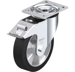 BLICKLE - Roulette pivotante à frein Ø 180mm bandage caoutchouc NR 400kg - L-ALEV 180K-FI