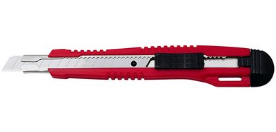 Cutter pro, blade: 9 mm, with clip, red/black