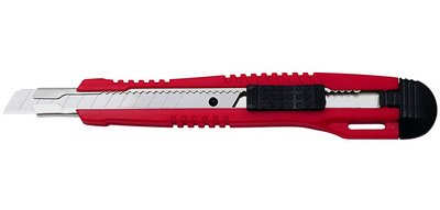 Cutter pro, lame: 9 mm, avec clip, rouge/noir