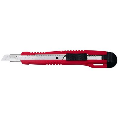 Cutter pro, lame: 9 mm, avec clip, rouge/noir