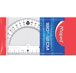 Rapporteur 180 degrés, 120 mm, en plastique