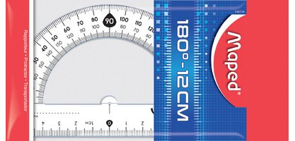 Protractor 180 degrees, 120 mm, plastic