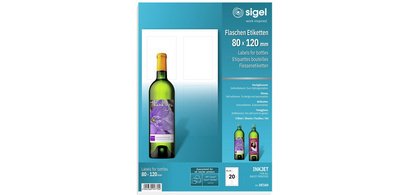 Etiquette pour bouteilles, 80 x 120 mm, 85 g/m2