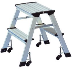 De_escabeau, en aluminium, capacite: 150 kg, 2 x 2 marches