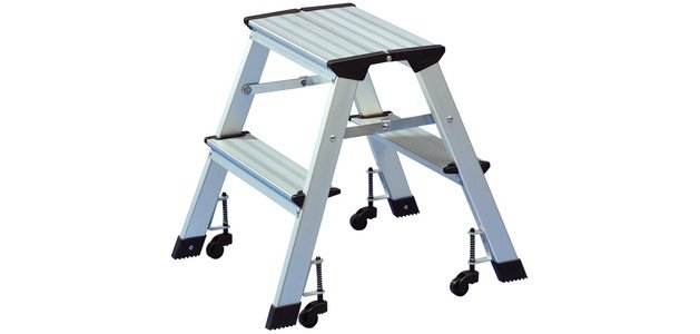 Escabeau, en aluminium, capacité: 150 kg, 2 x 2 marches