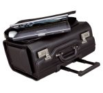Valise pour pilotes 'SAN REMO', en similicuir, noir