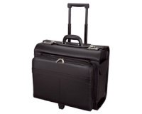 Valise pour pilotes 'SAN REMO', en similicuir, noir