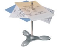 Pique-notes lesté, socle et épingle en métal, argent