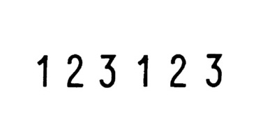 Numéroteur 6 positions, taille empreinte: 9 x 41 mm