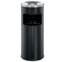 Durable afvalbak met asbak Safe, 17 liter, in metaal, zwart