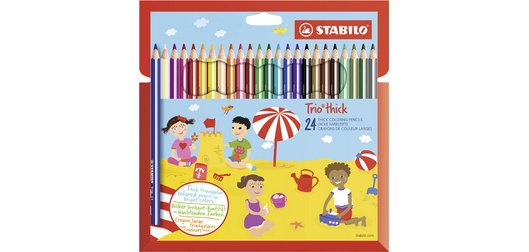Thick Triangular Trio Colored Pencil, case