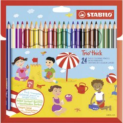 Crayon de couleur triangulaire épais TRIO, étui