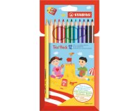 Crayon de couleur Trio long, corps large, étui de 24