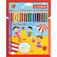 Crayon de couleur Trio long, corps large, étui de 12