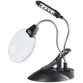 Loupe de table avec lampe LED, avec serre-joint, noir