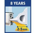 Bourrelet caoutchouc.p-profile 6x9mm L blanc 6 metres