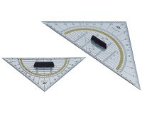 Equerre géométrique, hypoténuse 250 mm,poignée amovible