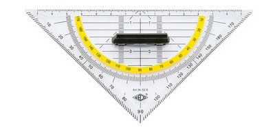 Geometrisches Winkelmaß, Hypotenuse 250 mm, abnehmbarer Griff