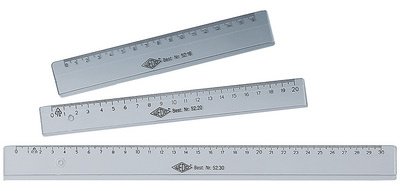 Règle plate, 160 mm, en plastique, transparente