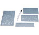 Kit normographe, hauteur de caractères: 5, 10 et 20 mm