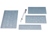 Kit normographe, hauteur de caractères: 5, 10 et 20 mm