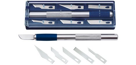 DIY scalpel, length: 150 mm, incl. 6 blades