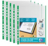 Pochettes perforées format A4 avec bande colorée,