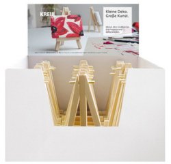 Mini chevalet, dans un présentoir