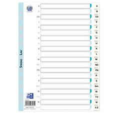 ELBA plastic tabbladen, A-Z, A4, wit, 20 tabs