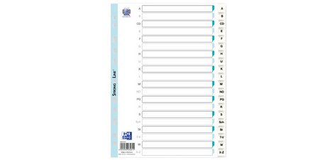 ELBA Intercalaires en plastique, A-Z, A4, 20 touches, blanc