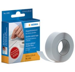 Dubbelzijdige tape, 12,5 mm x 50 m, wit