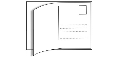 Postkaartetiketten, 95 x 145 mm, wit