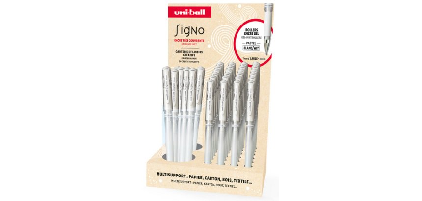Gel ink rollerball pen SIGNO UM-153W/36, white