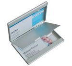 Etui pour cartes de visite 'Twin', aluminium, argent