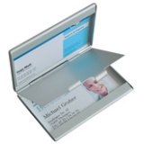 Etui pour cartes de visite 'Twin', aluminium, argent
