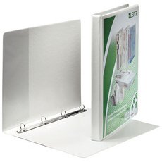 Classeur 4 anneaux cartonné Leitz personnalisable A4 maxi - Dos 3 cm blanc