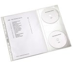 Pochette perforée avec rabat CD, A4, PP, 0,12 mm,