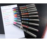 Roller uniball eye plastique recycle encre liquide         ecriture moyenne pointe metal coloris orange