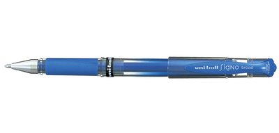 Stylo-bille uniball signo broad écriture large 0.8mm pointe 1mm grip caoutchouc encre gel résistante eau lumière or