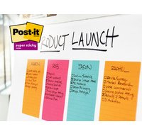 Bloc-mémos Post-it 6445 Super Sticky 152x101mm assorti 4 pièces