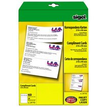 cartes de correspondance PC, format DL, 185g/m2, blanc