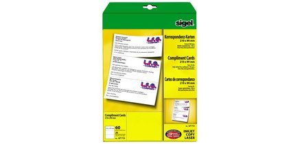 cartes de correspondance PC, format DL, 185g/m2, blanc