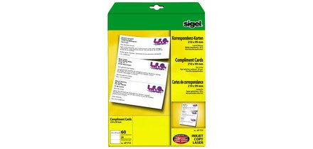 cartes de correspondance PC, format DL, 185g/m2, blanc