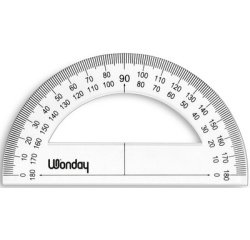Rapporteur 180 degrés, en plastique, 120 mm
