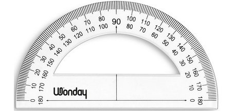 Rapporteur 180 degrés, en plastique, 120 mm
