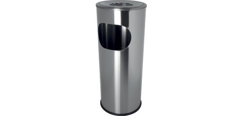 Freestanding ashtray 'the shark', stainless steel, silver